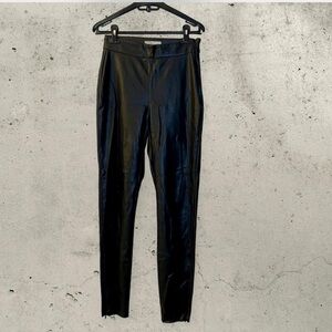 Meshki Black Faux Leather Skinny Biker Pants Goth, Punk
